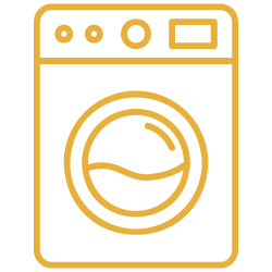 Washing machine icon, symbolizing flood cleanup and home restoration